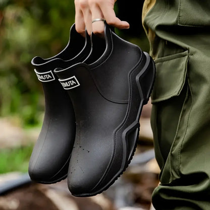 Trendy Outdoor Kitchen Non-slip Rain Boots, Rain Shoes Rubber Shoes Water Shoes Fishing Shoes For W