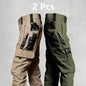 2PCS Tactical Work Pants Men Multi-pocket Waterproof Pant Autumn Spring Outdoor Workwear Hiking Trousers