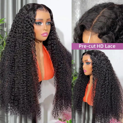 Curly 5x5 Glueless Lace Front Wig 100% Human Hair 13x6 HD Deep Wave Lace Frontal Wigs 13x4 Water 30 40 Inch