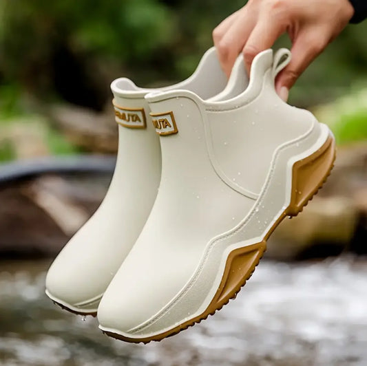 Trendy Outdoor Kitchen Non-slip Rain Boots, Rain Shoes Rubber Shoes Water Shoes Fishing Shoes For W