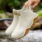 Trendy Outdoor Kitchen Non-slip Rain Boots, Rain Shoes Rubber Shoes Water Shoes Fishing Shoes For W