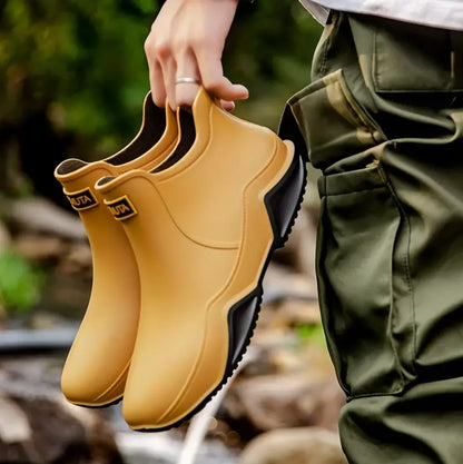 Trendy Outdoor Kitchen Non-slip Rain Boots, Rain Shoes Rubber Shoes Water Shoes Fishing Shoes For W