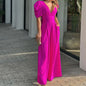 Woman Jumpsuit Wide-led Lightweight Soft Silky Breathable Jumpsuit