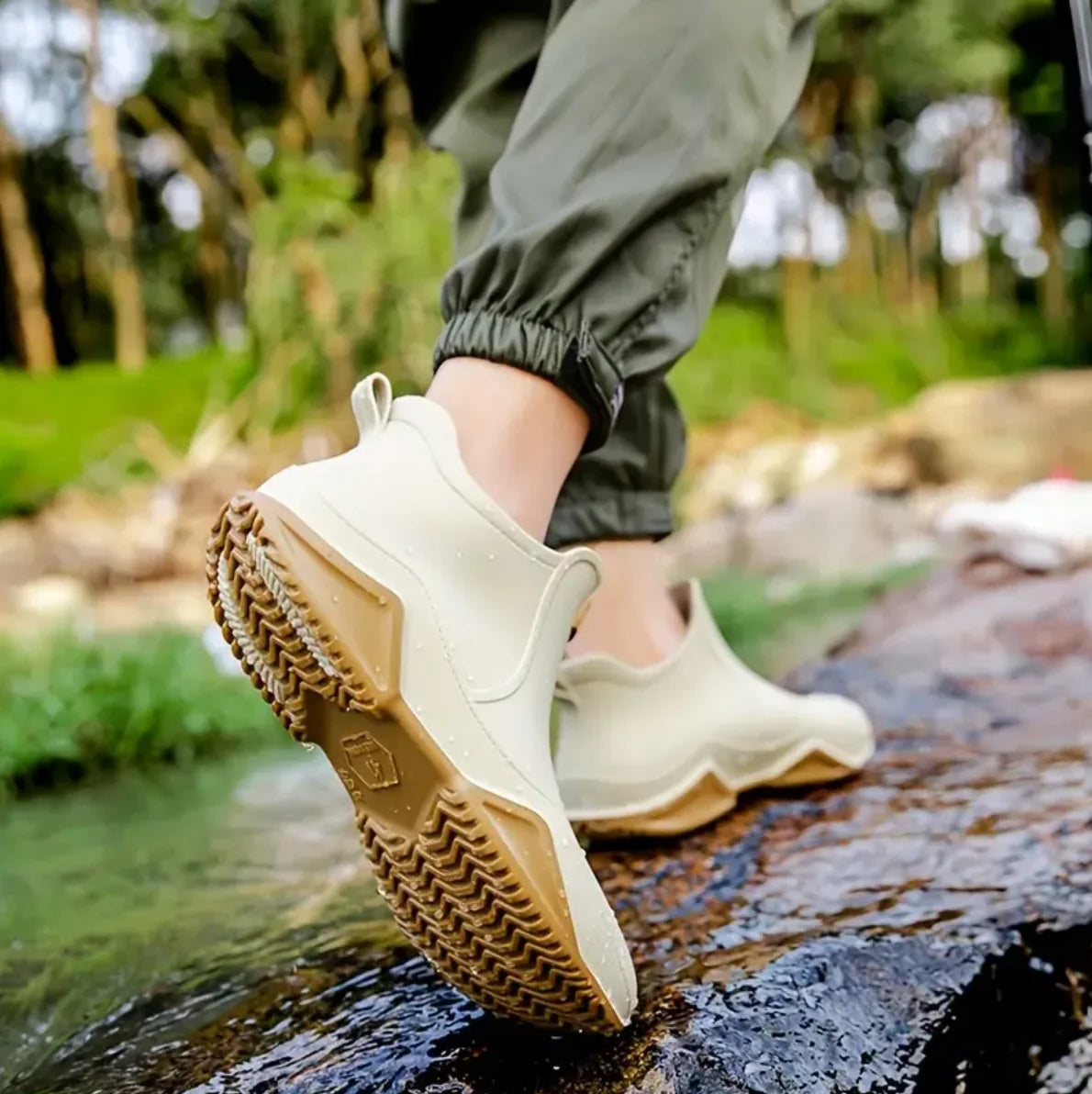 Trendy Outdoor Kitchen Non-slip Rain Boots, Rain Shoes Rubber Shoes Water Shoes Fishing Shoes For W