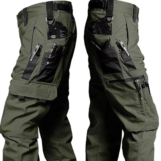 2PCS Tactical Work Pants Men Multi-pocket Waterproof Pant Autumn Spring Outdoor Workwear Hiking Trousers