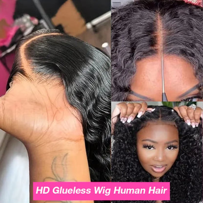 Curly 5x5 Glueless Lace Front Wig 100% Human Hair 13x6 HD Deep Wave Lace Frontal Wigs 13x4 Water 30 40 Inch