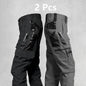 2PCS Tactical Work Pants Men Multi-pocket Waterproof Pant Autumn Spring Outdoor Workwear Hiking Trousers
