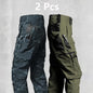 2PCS Tactical Work Pants Men Multi-pocket Waterproof Pant Autumn Spring Outdoor Workwear Hiking Trousers