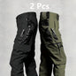 2PCS Tactical Work Pants Men Multi-pocket Waterproof Pant Autumn Spring Outdoor Workwear Hiking Trousers