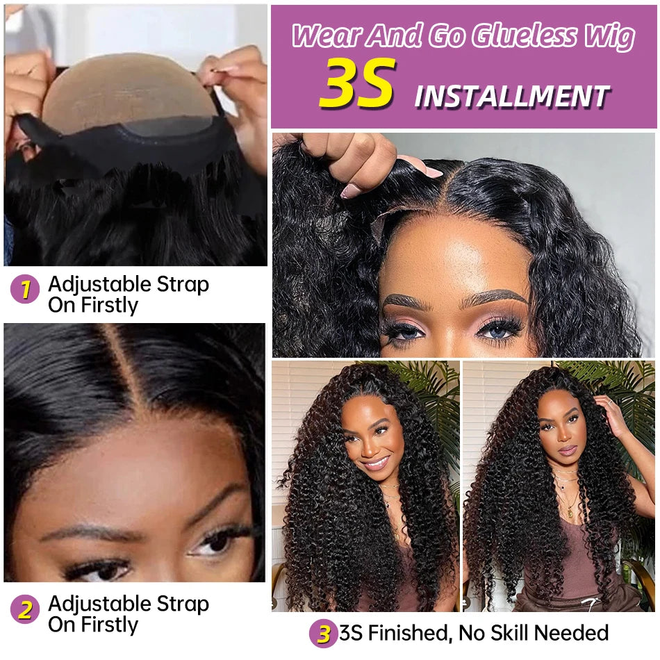 Curly 5x5 Glueless Lace Front Wig 100% Human Hair 13x6 HD Deep Wave Lace Frontal Wigs 13x4 Water 30 40 Inch