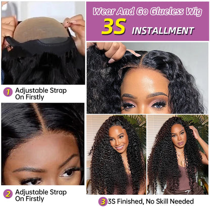 Curly 5x5 Glueless Lace Front Wig 100% Human Hair 13x6 HD Deep Wave Lace Frontal Wigs 13x4 Water 30 40 Inch
