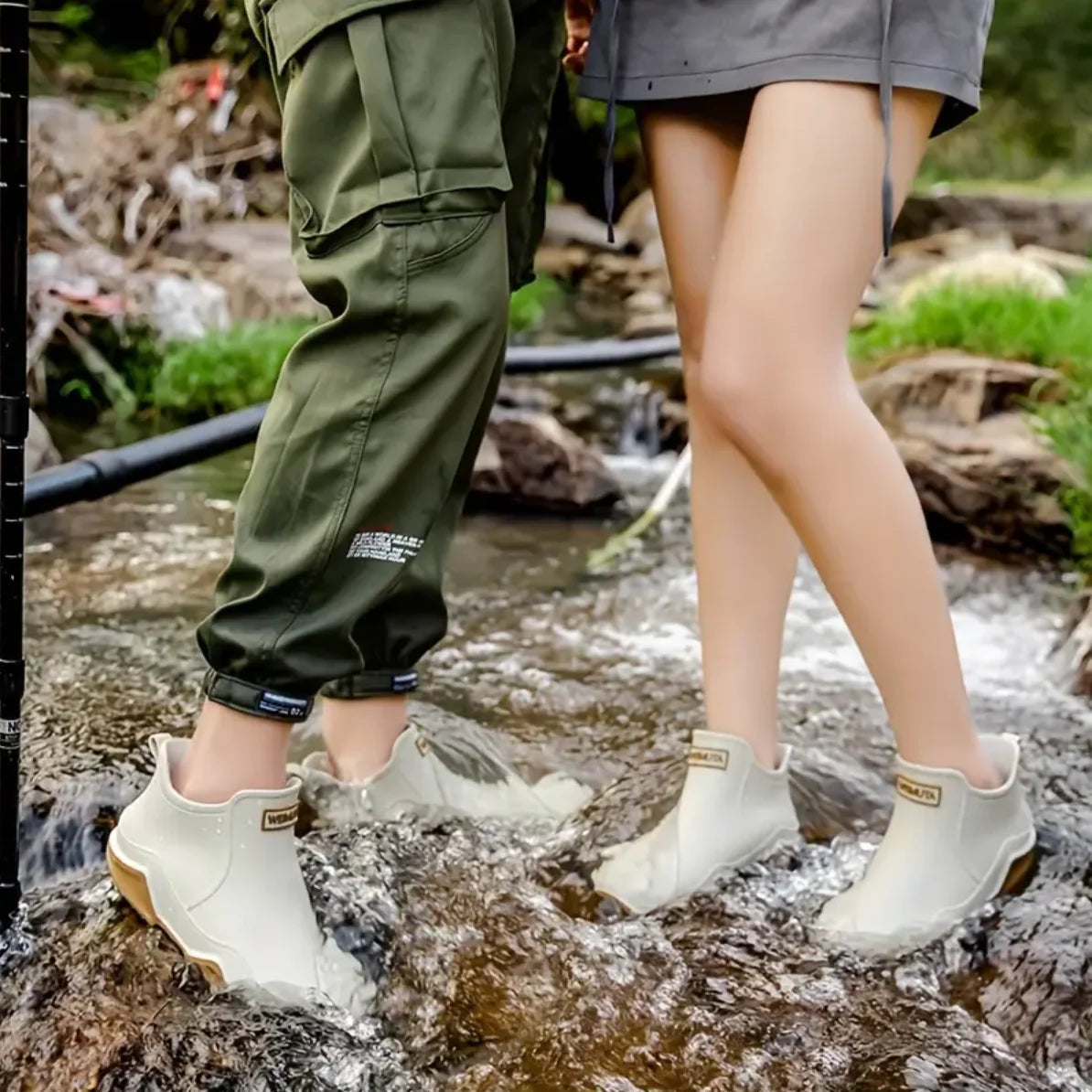 Trendy Outdoor Kitchen Non-slip Rain Boots, Rain Shoes Rubber Shoes Water Shoes Fishing Shoes For W