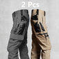 2PCS Tactical Work Pants Men Multi-pocket Waterproof Pant Autumn Spring Outdoor Workwear Hiking Trousers