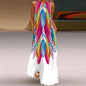 Sexy V-neck Sleeveless Dress For Women Fashion Retro Print Long Dresses With Pocket Maxi Dress