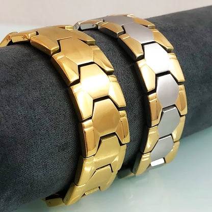 Magnetic Men's Bracelet Stainless Steel Chain Link Hand Bands Man Jewelry Gifts