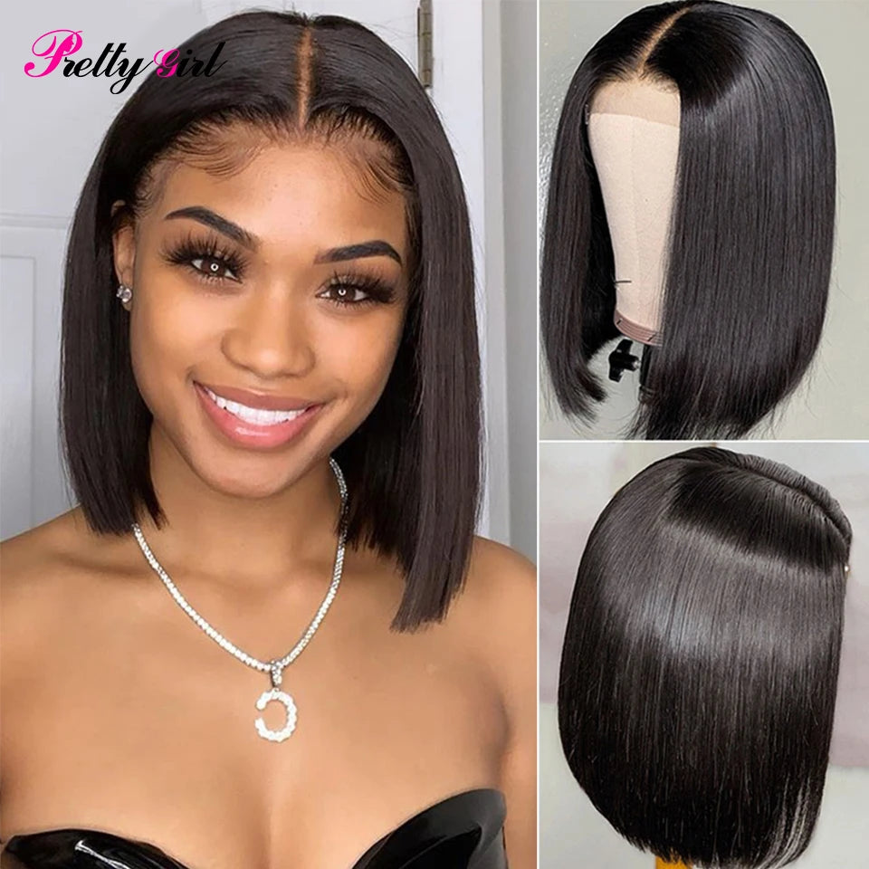 13X4 Brazilian Straight Short Bob