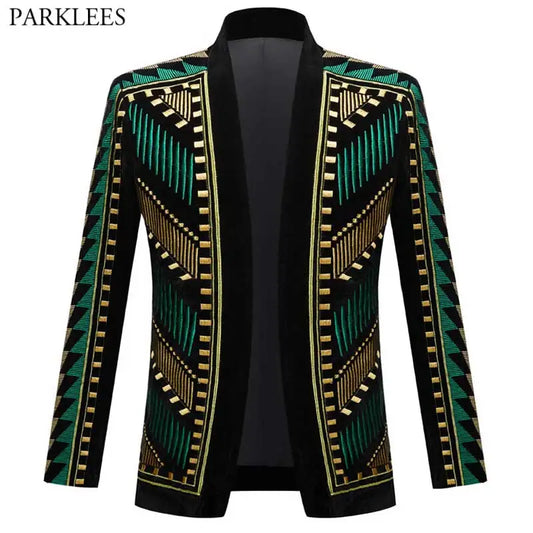 Luxury African Embroidery Cardigan Blazer Jacket Men