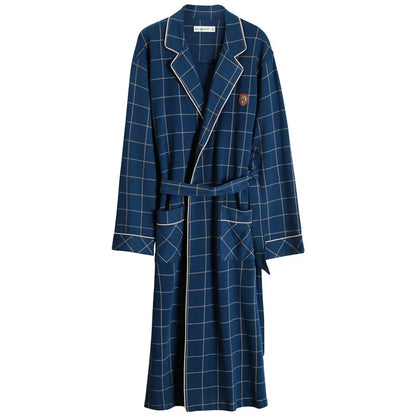 Spring/ Autumn Bathrobe Men 100% Cotton sleep top Kimono Robes  Long Bath Robe