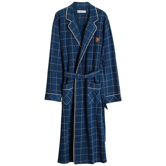 Spring/ Autumn Bathrobe Men 100% Cotton sleep top Kimono Robes  Long Bath Robe