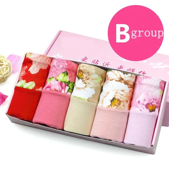 5Pcs Print Panties Women's Underwear