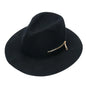 Zipper shallow  fedora hat  woolen hat ladies European punk chain novelty