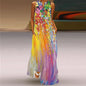 Sexy V-neck Sleeveless Dress For Women Fashion Retro Print Long Dresses With Pocket Maxi Dress