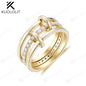 Diamonds Rings for Women Men Solid 18K 14K 10K Gold Connect 3 Rings Wedding Band for Anniversary Engagement