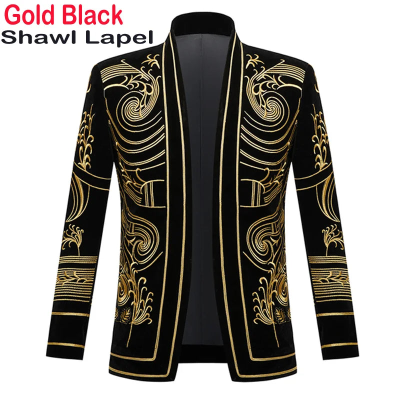 Luxury African Embroidery Cardigan Blazer Jacket Men