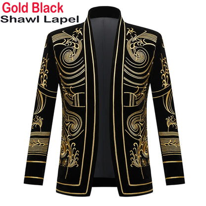 Luxury African Embroidery Cardigan Blazer Jacket Men