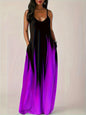 Camisole long dress abstract fashion print temperament street dress