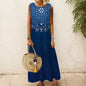 Elegant Printed O-Neck Sleeveless Women Dress  Loose Casual Beach Long Dresses Ladies Boho Maxi Dress
