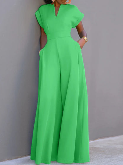 Overalls Women Elegant Jumpsuits Short Sleeve