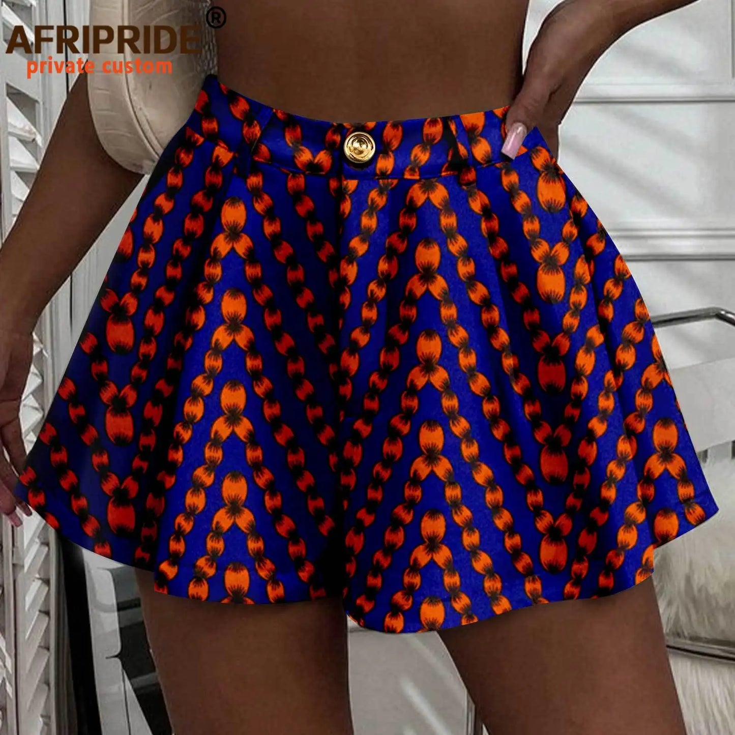 Women's Running Shorts Elastic High Waisted Shorts with Pockets  Short Pants African Ankara Print