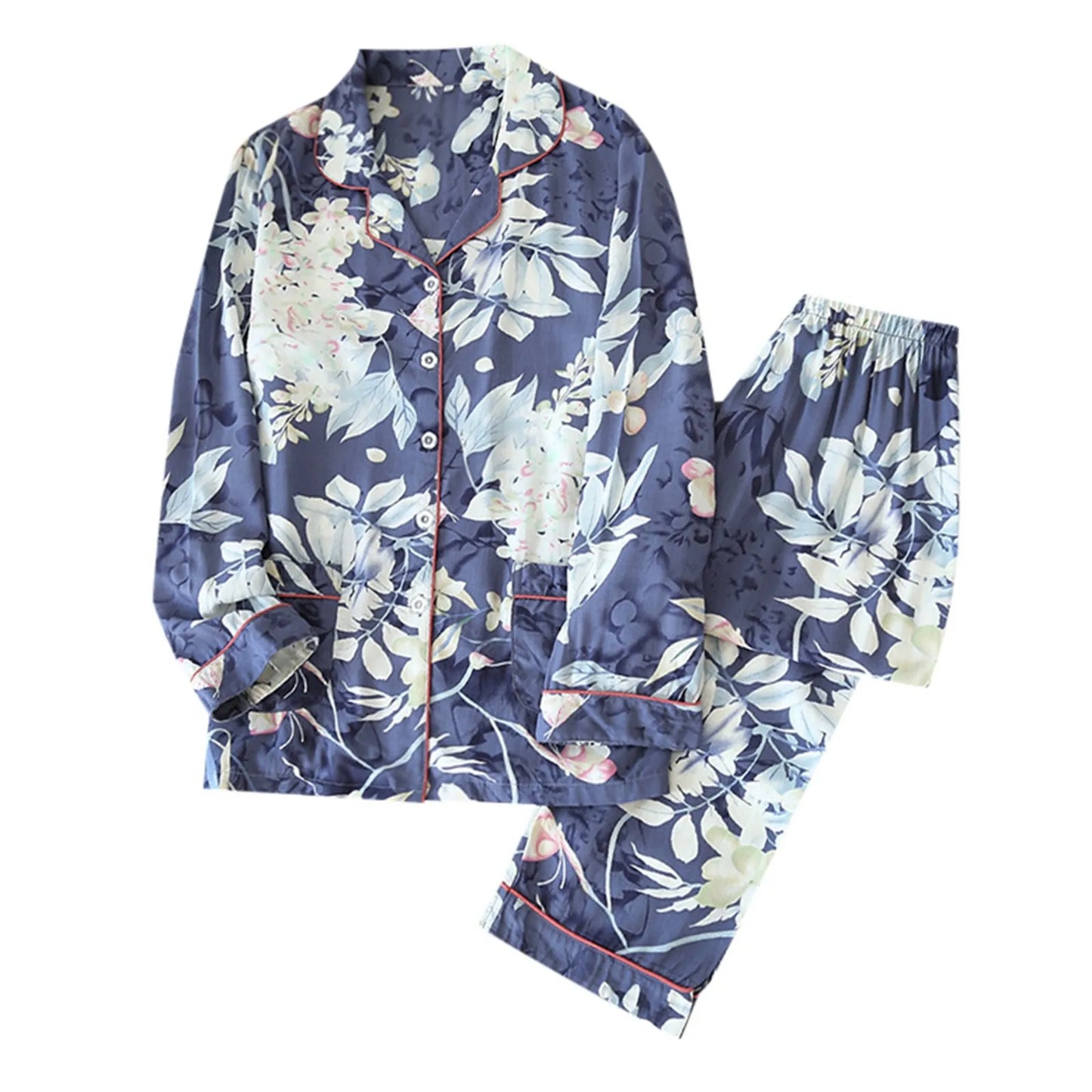 Women Floral Print Pajamas Two Piece