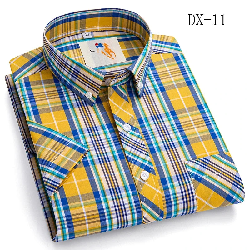 Summer Cotton Plaid Multi Model Plus Size Shirts