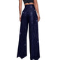 Women Sequin Wide Leg Pants Plus Size