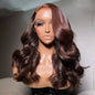 Chocolate Brown Body Wave Lace Front Wig Transparent 13x6 HD Preplucked Colored Human Hair Wigs 4x4 5x5 13x4