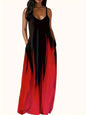 Camisole long dress abstract fashion print temperament street dress