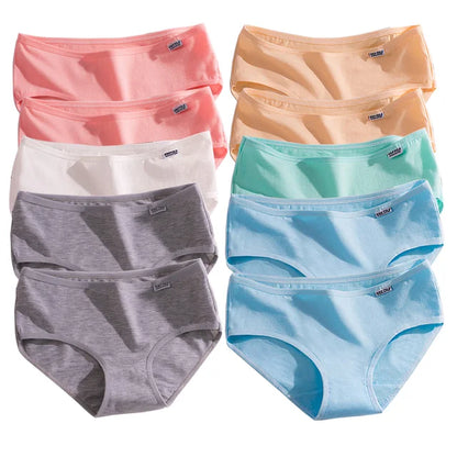 10Pcs/Lot Plus Size Panties for Women Breathable Brief