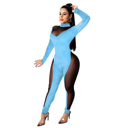 Autumn and Winter Women's Jumpsuits Gauze Splicing Velvet Plus Size 9XL 8XL 7XL 6XL 5XL