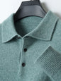 Men's  Casual Loose POLO Knitted Bottom Shirt Jacket Shirt