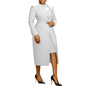 Women's Set Full Sleeve Long Blazer Coat+ Long Dress Suit