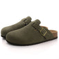 Women's Suede Mules Slippers Men Clogs Cork Insole Sandals With Arch Support
