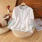 Casual Loose Blouse Shirt Women  Vintage Embroidery Woman Shirt