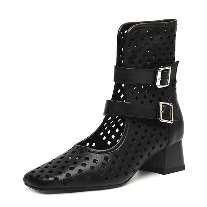 Gold Gladiator Sandals Platform Beige Summer Mesh Grid Ankle Boots Roman Sandals For Woman Genuine Leather