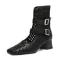Gold Gladiator Sandals Platform Beige Summer Mesh Grid Ankle Boots Roman Sandals For Woman Genuine Leather