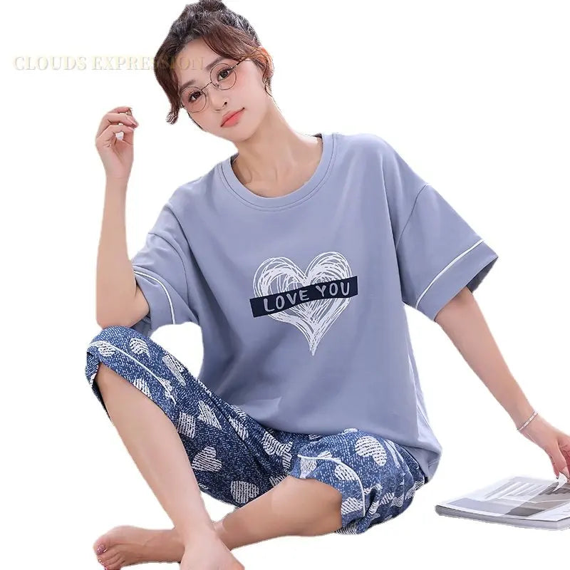 Knitted Cotton Cartoon Pajamas Sets