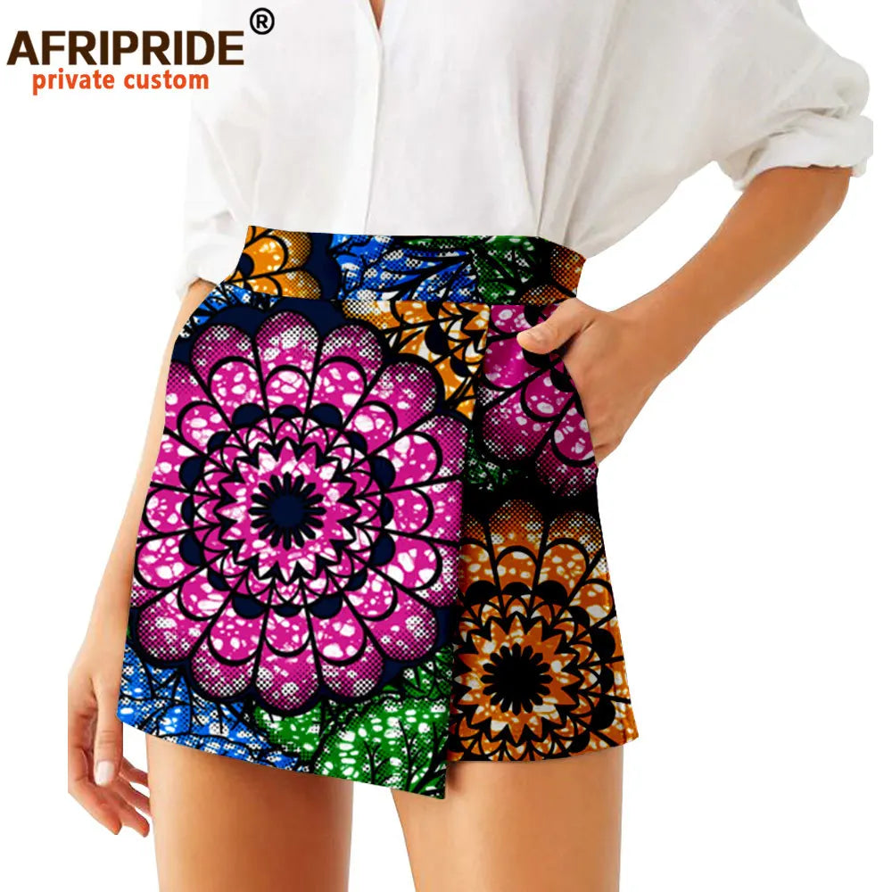 Women Shorts  Fashion Loose High Waist Shorts Ankara Short Culotte African Print Clothes