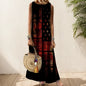 Elegant Printed O-Neck Sleeveless Women Dress  Loose Casual Beach Long Dresses Ladies Boho Maxi Dress