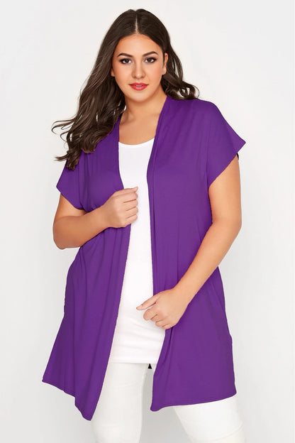 Women Short Sleeve Plus Size Summer Kimono Cardigan Open Front Plus Size Cardigan